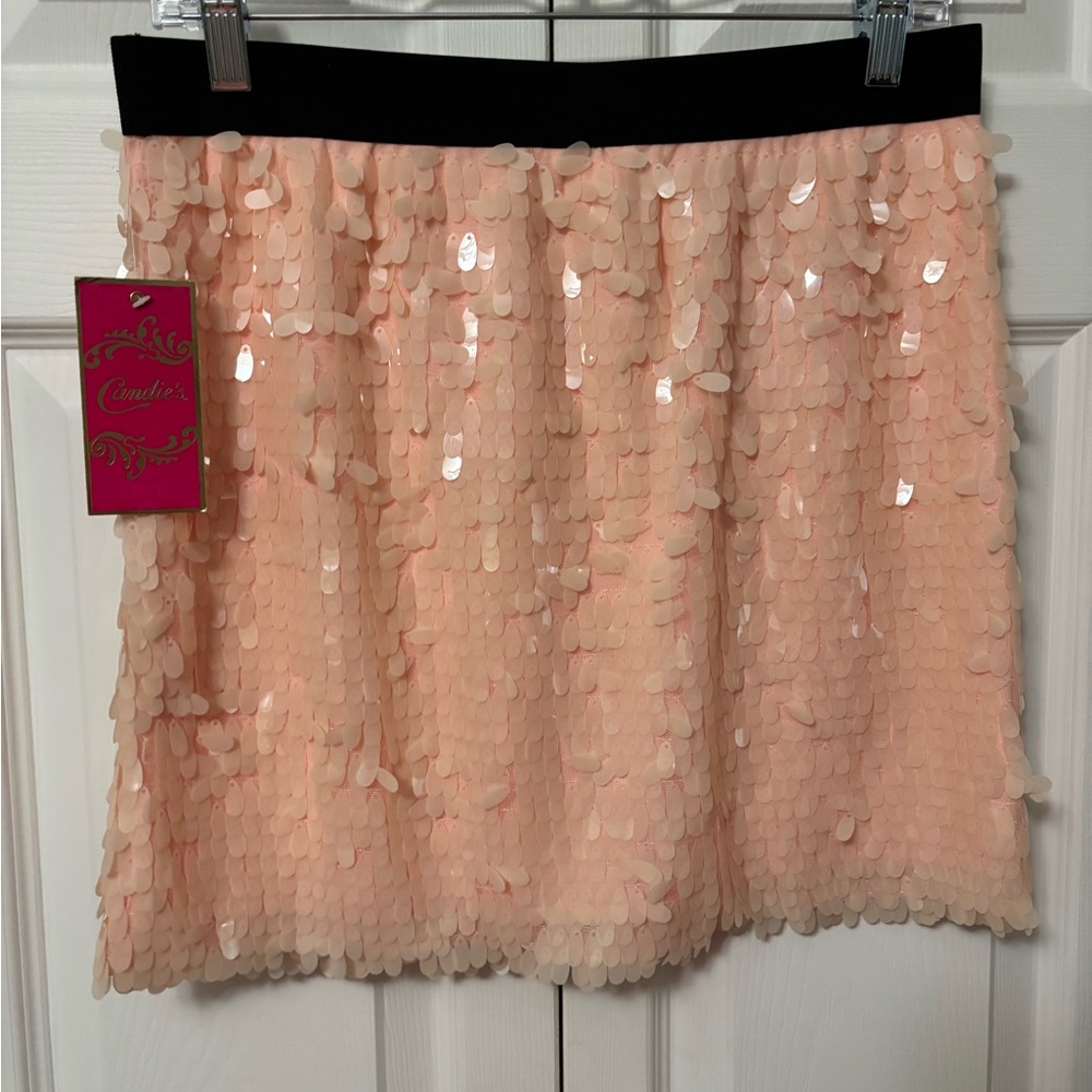 Candie's Blush Sequin Mini Skirt